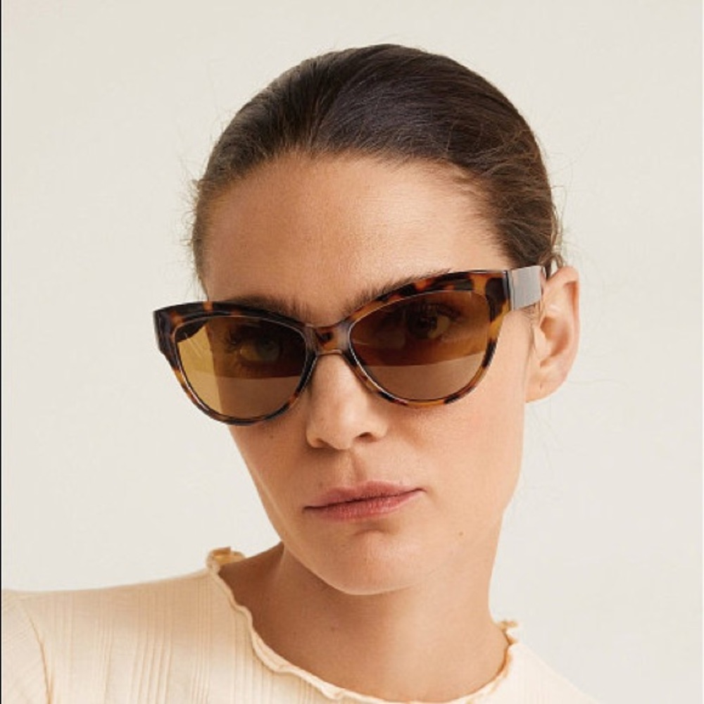 Mango Tortoise Brown Acetate Cat Eye Sunglasses